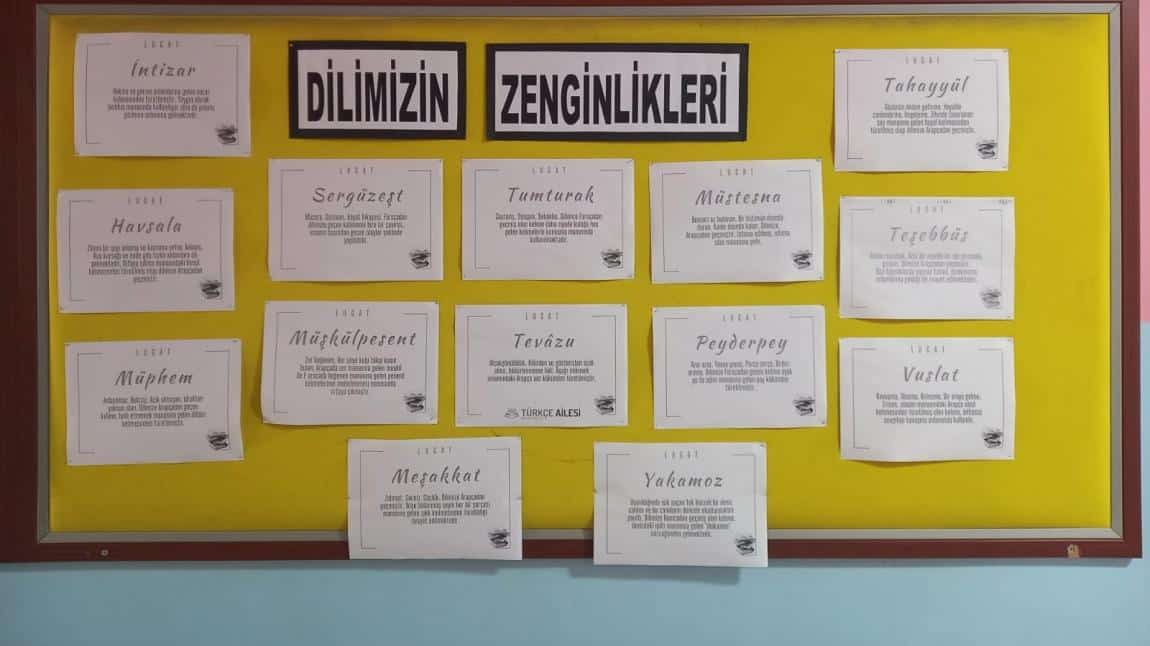 DİLİMİZİN ZENGİNLİKLERİ PROJESİ KAPSAMINDA OKUL PANOSU GÜNCELLENDİ